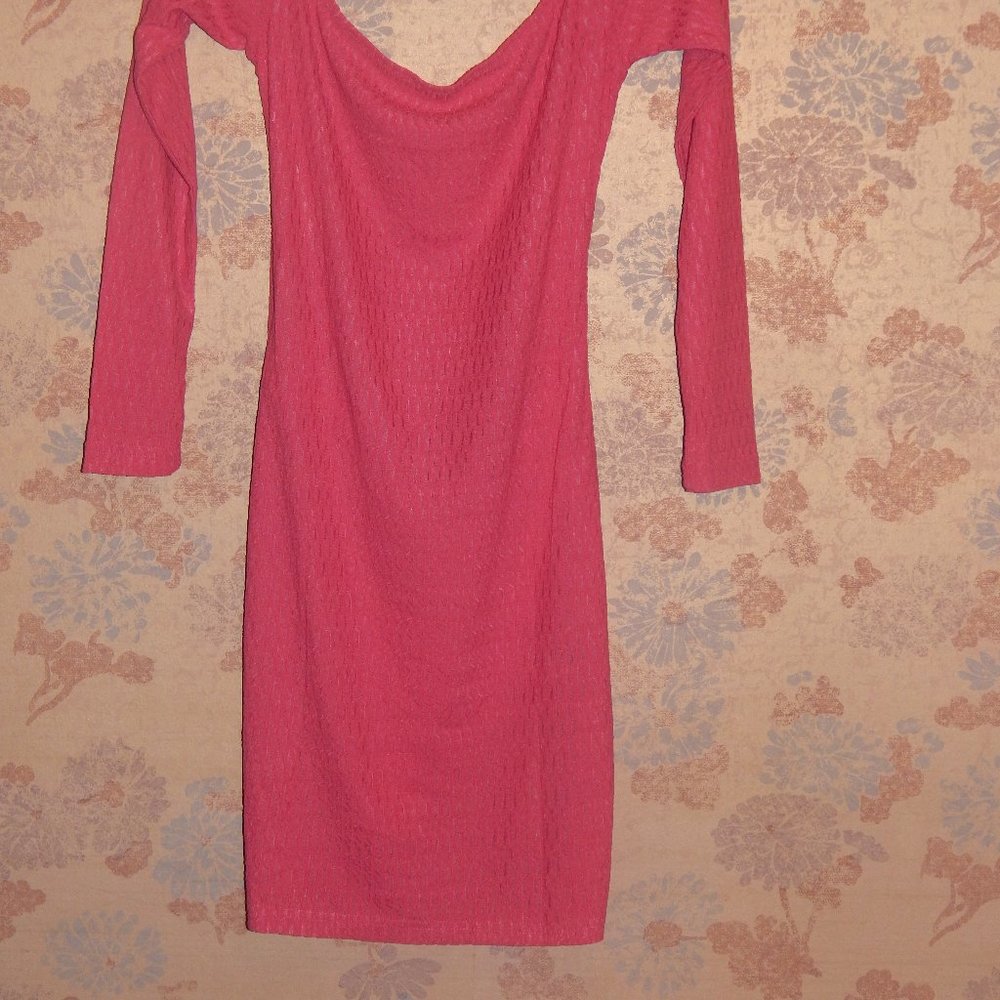 women's shein hot pink off the shoulder mini dress nwt